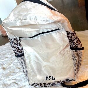 CLEARANCE SALE - APL White and Black Backpack with Animal Print
